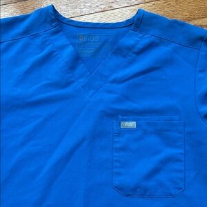 Figs Royal Blue V-Neck Scrub Top